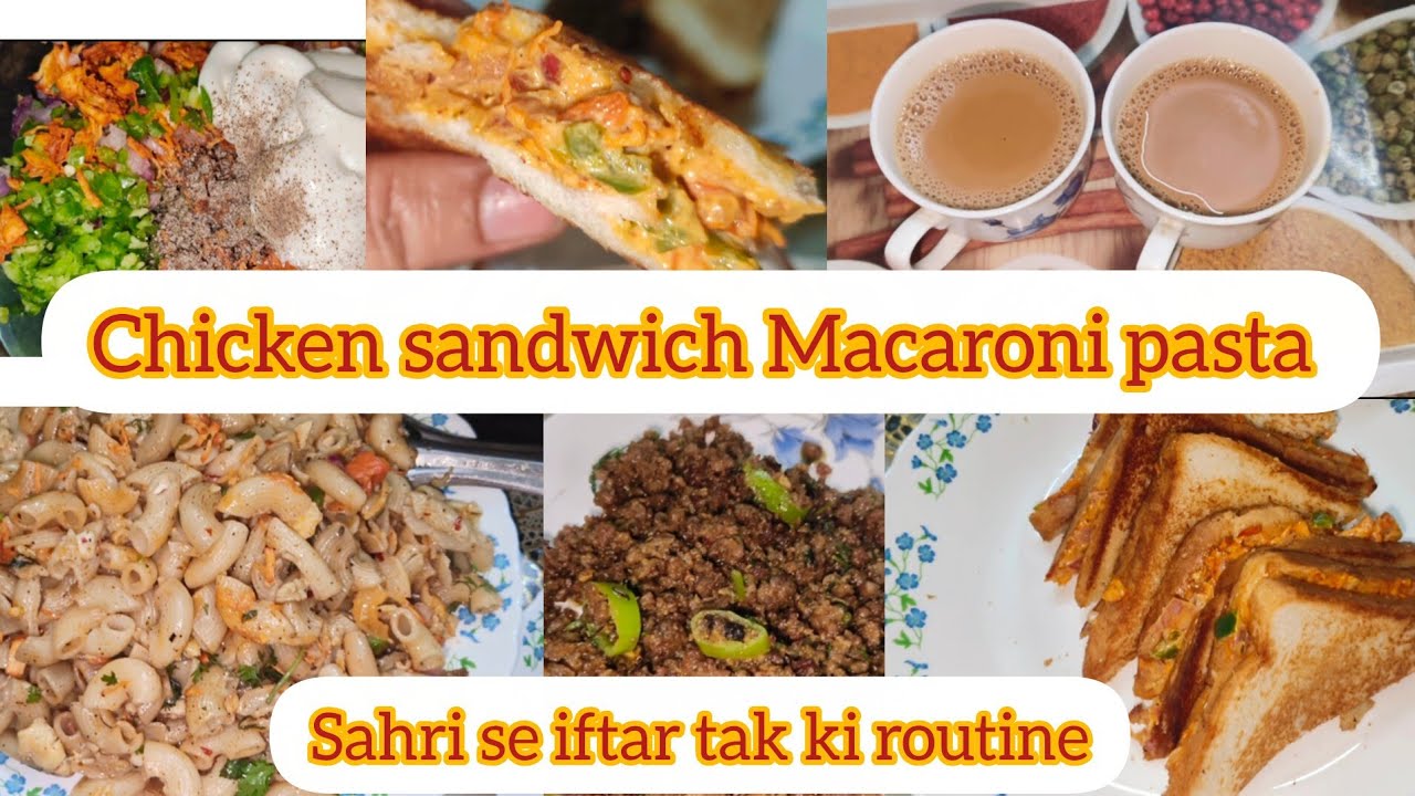 Chicken sandwich and Macaroni recipe. Alhamdulillah 6th roza completed #tanzeelakitchenandvlogs#vlog