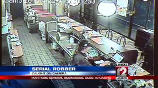 Serial robber caught on camera; crime spree halted