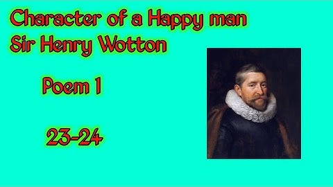 Character of a Happy man|central idea|