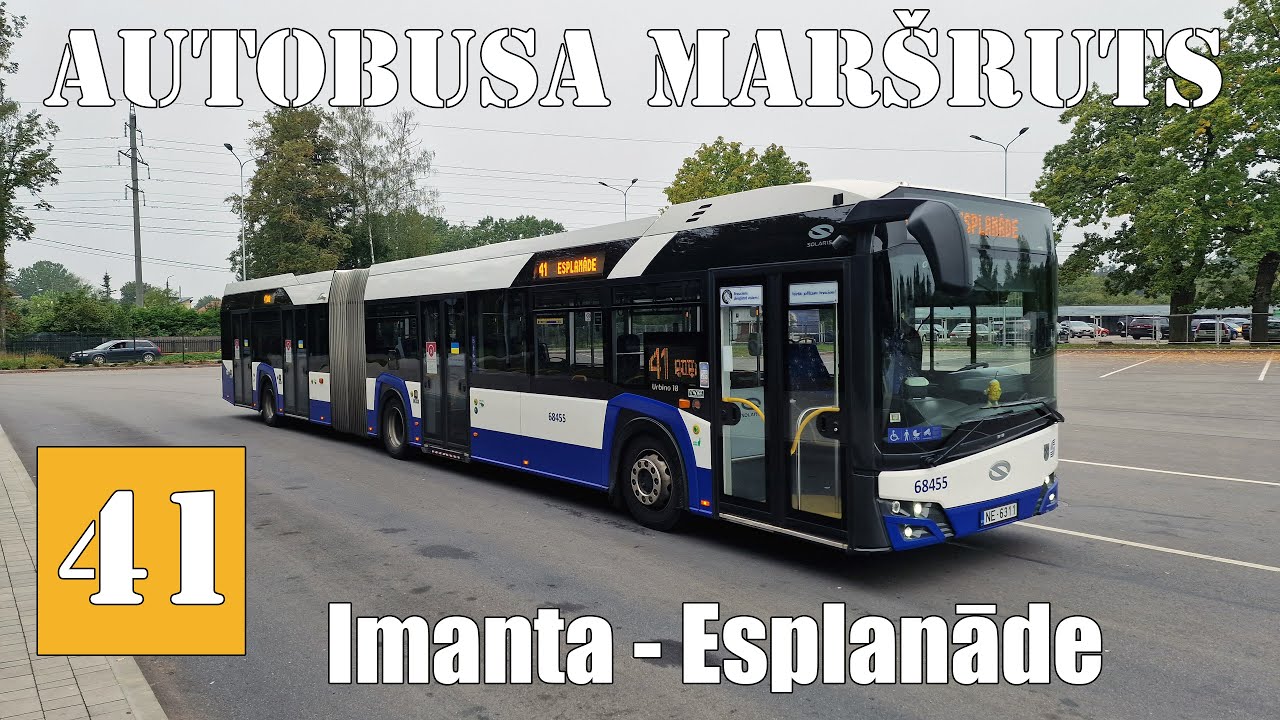 Rīga, Autobusa maršruts №41, Imanta - Esplanāde. Timelapse 2x