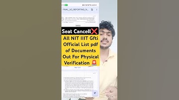 Official List of Documents Required for Physical Verification in All NIT IIIT & Gfti ✅| CSAB Round 2