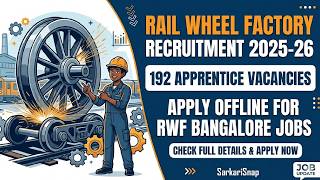 Railway RWF Apprentice Recruitment 2026 🚂 | 10th Pass Direct Selection | No Exam! 🔥
