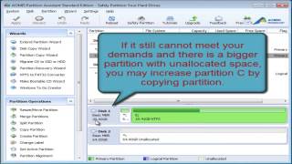 Increase partition size of C drive with AOMEI Partition Assistant