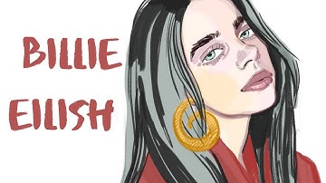 Digital Drawing and Painting Billie Eilish on Adobe Fresco Speed Time Lapse Art