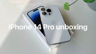 iPhone 14 Pro unboxing (Silver) + cute accessories, camera test, iPhone 13 comparison | aesthetic ✨