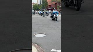 Police escorts in Washington DC loads of bikes and sirens