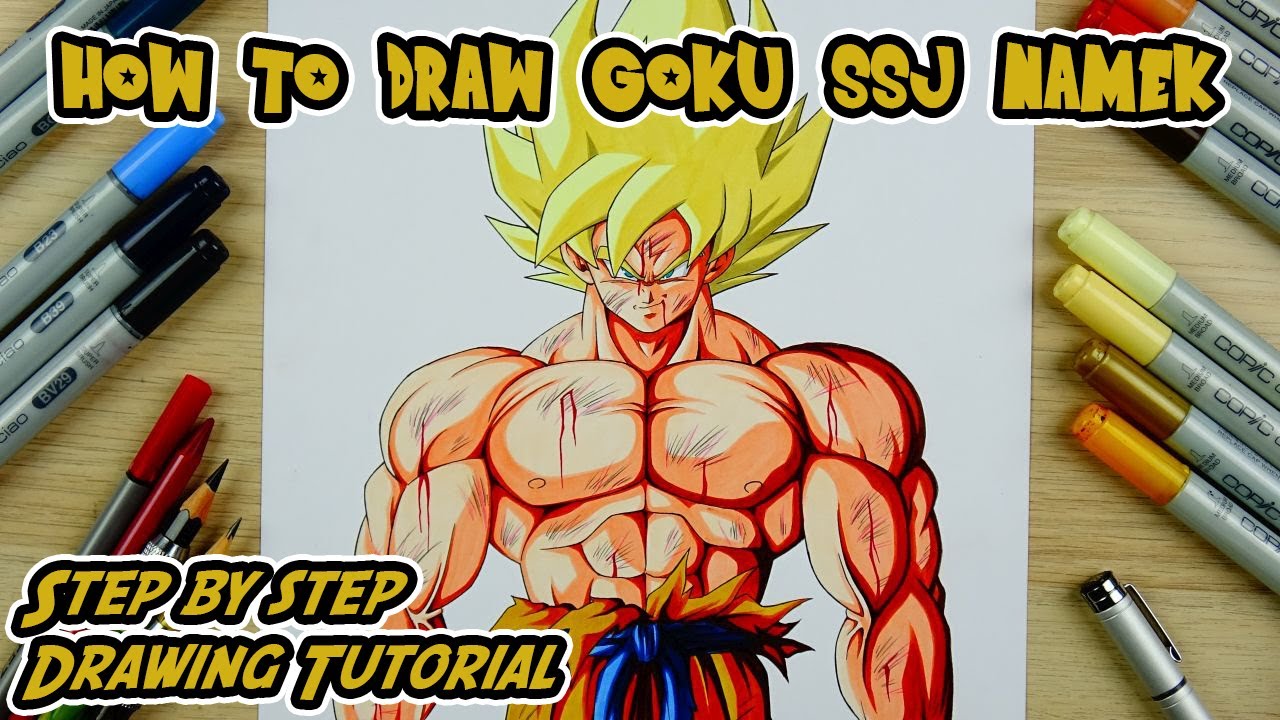 How to Draw Goku SSj Namek Style, Drawing Tutorial