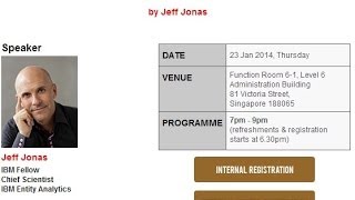 SMU Master of IT in Business Seminar: The Emergence of Context Aware Computing by Jeff Jonas