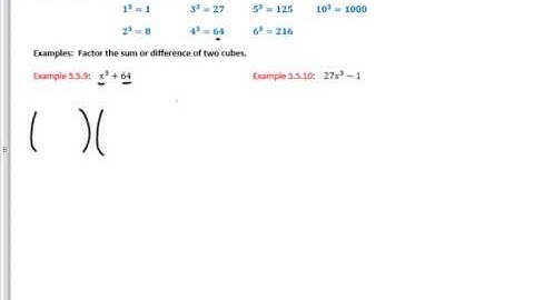 Factoring Special Forms