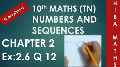 10th maths chapter 2 exercise 2.6 question 12 |TN New Syllabus Samacheer or state board portions
