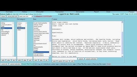 The CAMOS OpenEMR plug-in form.  A basic demonstration.