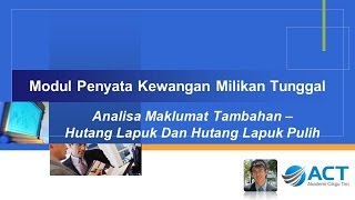 Modul Penyata Kewangan Milikan Tunggal SPM 11 | Analisa Hutang Lapuk