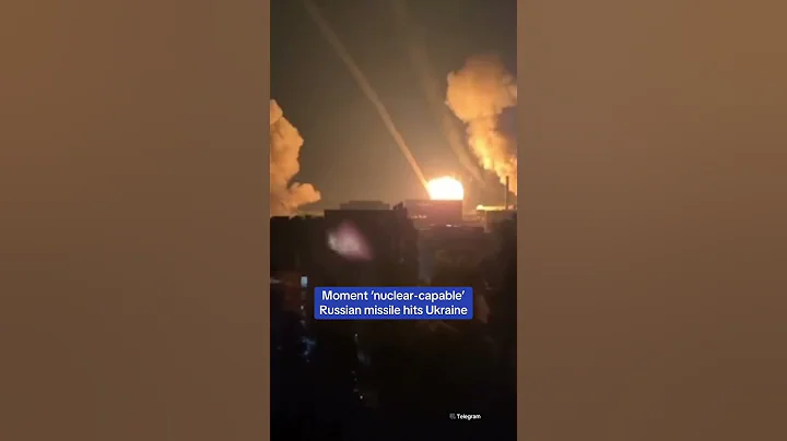 Moment 'nuclear-capable' Russian missile hits Ukraine