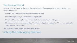 How to Attach VSCode Debugger to a Running Python Application in Windows Terminal