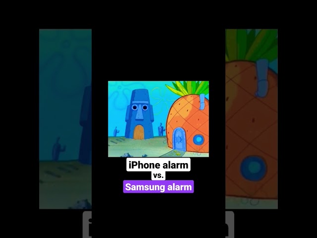 iPhone alarm vs Samsung alarm (Radar vs Homecoming) class=
