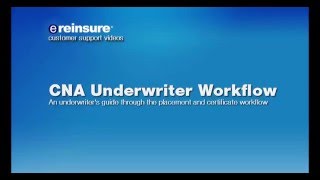 eReinsure - CNA Underwriter Workflow