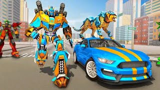 Wild Cheetah Transforming Robot Car Games | Robot Transformer Berubah Jadi Cheetah screenshot 3