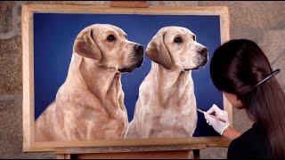Painting a REALISTIC Labrador DOG 🐕 with Pastels ▶ Hyper Realistic Pet Portrait by Patricia Otero screenshot 3