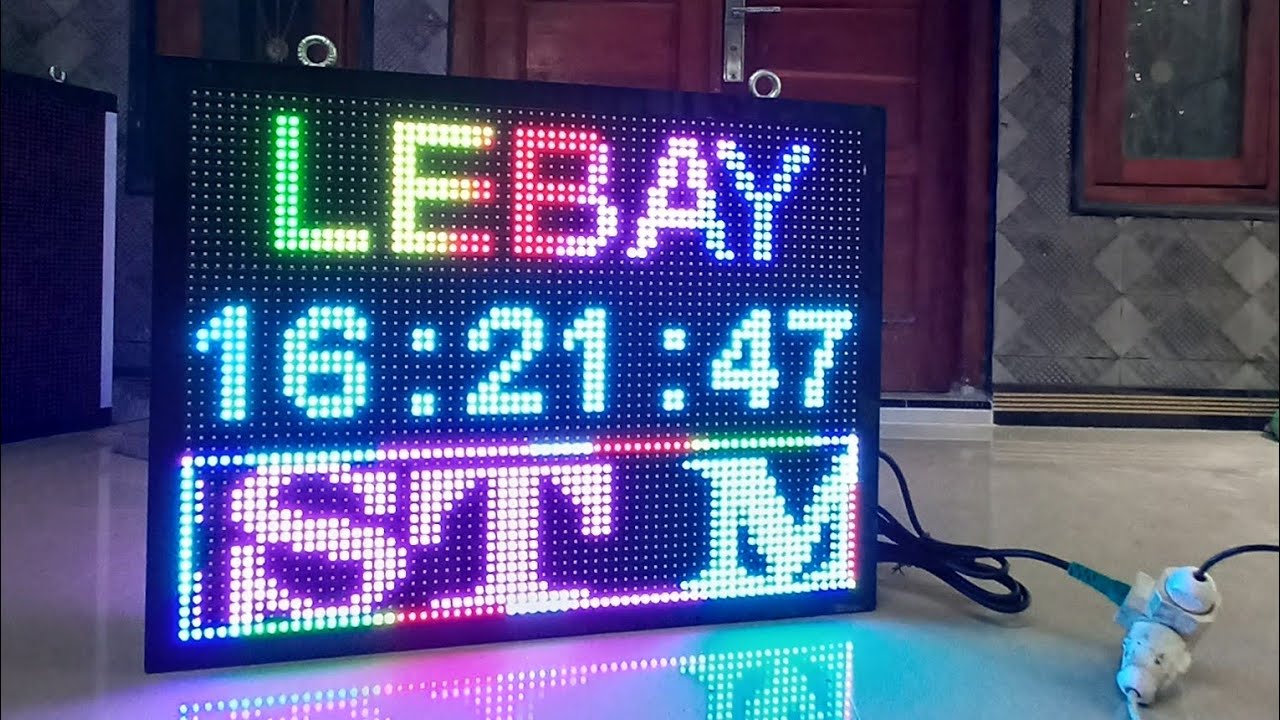 Running text outdoor P10 RGB 70x55cm 2 sisi