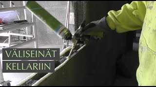 Kellarin Väliseinät Valmistuvat Harkoista Liimaamalla