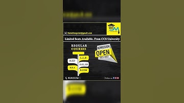 Admission in LL.B, B.Ed, D.El.Ed For Session 2022-23 CCS University, Meerut