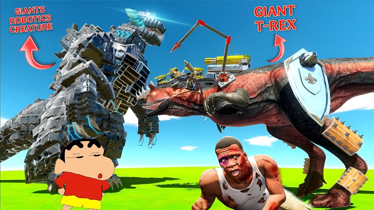 DRAGON vs GIANT ROBOTIC CREATURE 🤯😱 animal revolt battle simulator