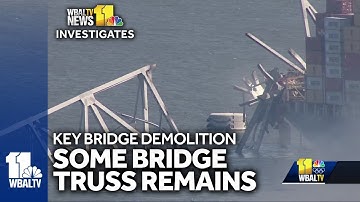 Explosives detonated, but part of truss remains
