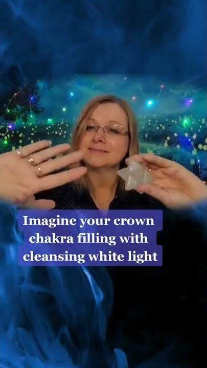 Reiki to unblock crown chakra. Asmr quartz crystal healing #shorts