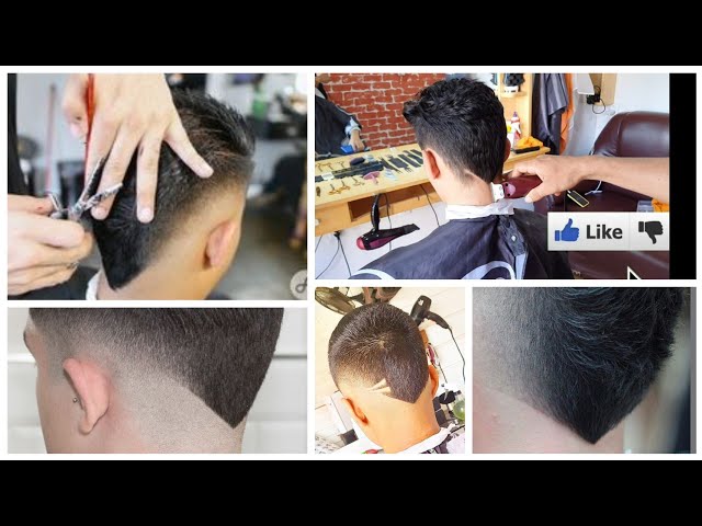 Corte em v cabelo liso masculino