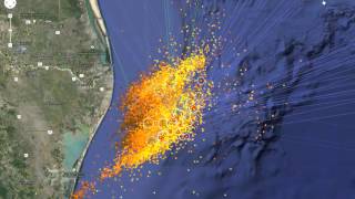 Lightning strikes in Gulf of Mexico 2015.04.14.