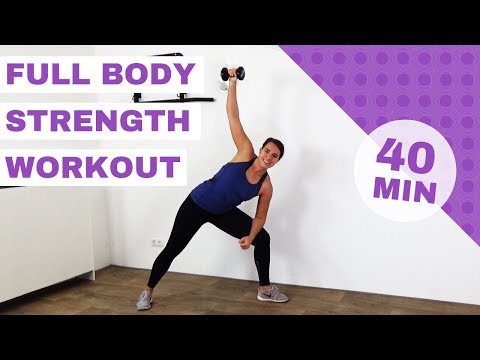 40 Minute Strength Workout with Dumbbells – Strength and Toning Exercises at Home