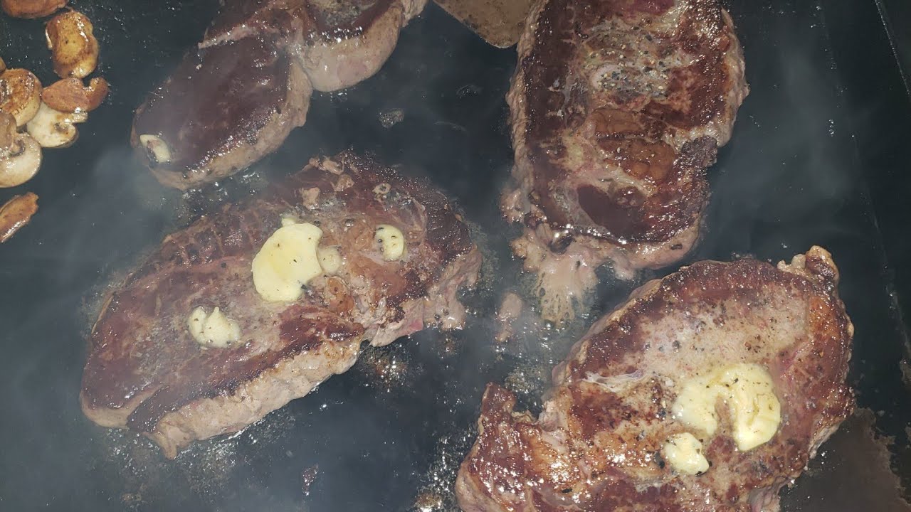 Ribeye steaks with great sear on my Blackstone griddle ;) YouTube