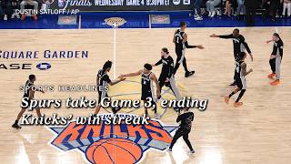 Victor Wembanyama Powers Spurs To Game 3 Win