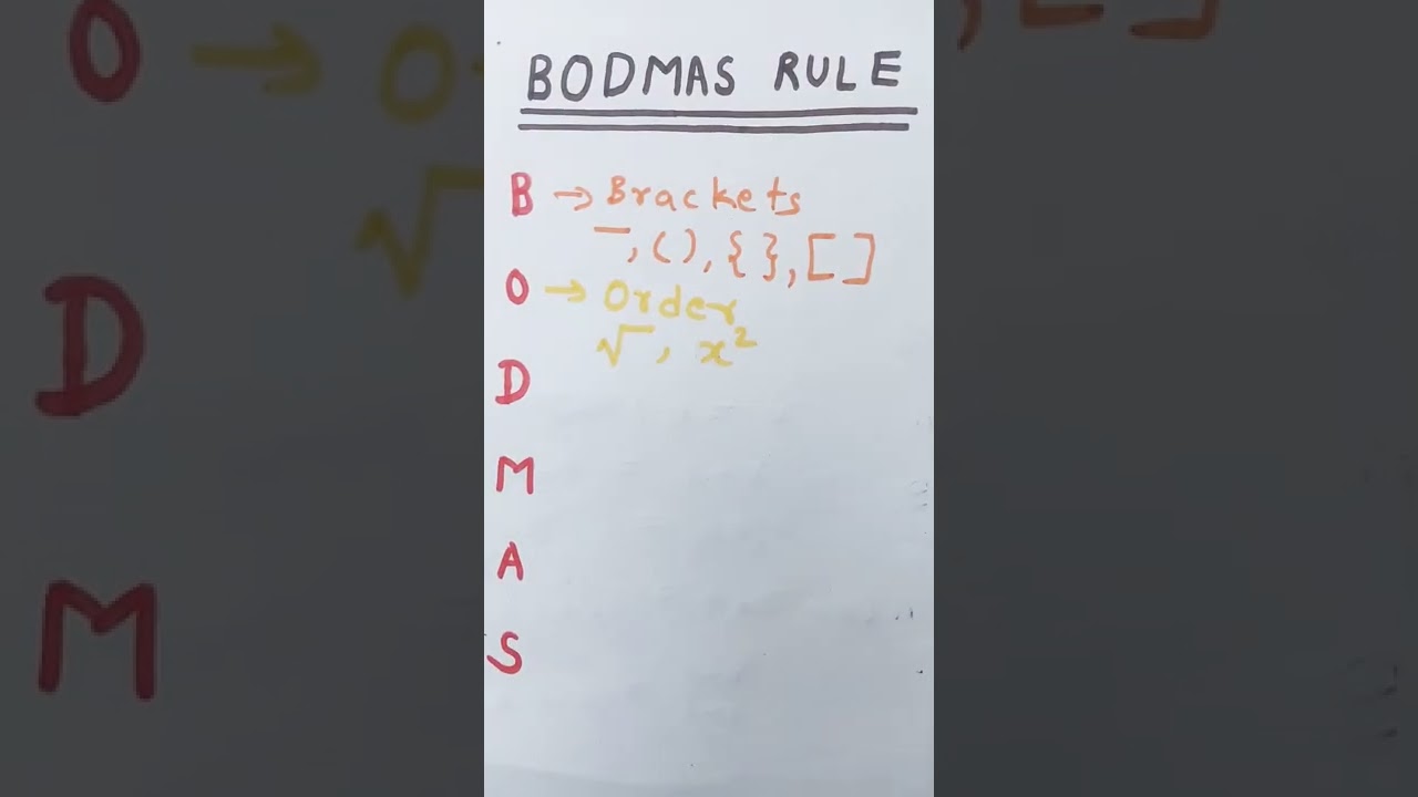 BODMAS RULE 