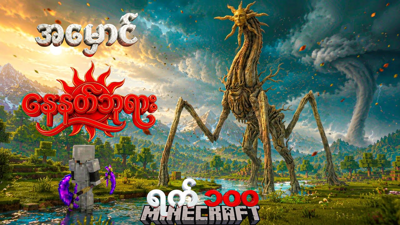 ရက်၁၀၀/နေနတ်ဘုရားအုပ်စိုးတဲ့ ကမ္ဘာ အသက်ရှင်ဖို့ကြိုးစားခဲ့ပါတယ်"100 Days: Sun God in Minecraft"