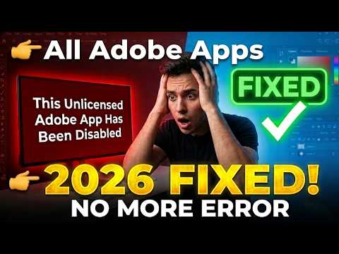 FIX In 2026 “This Unlicensed Adobe App Has Been Disabled” | 100% Working