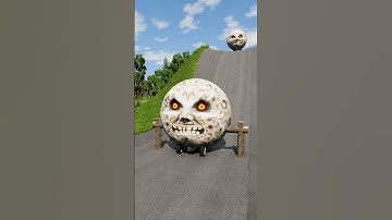 Colourful Moon Capsule Buses vs Low Pipes#1 BeamNG Drive #shorts #beamngdrive #bus