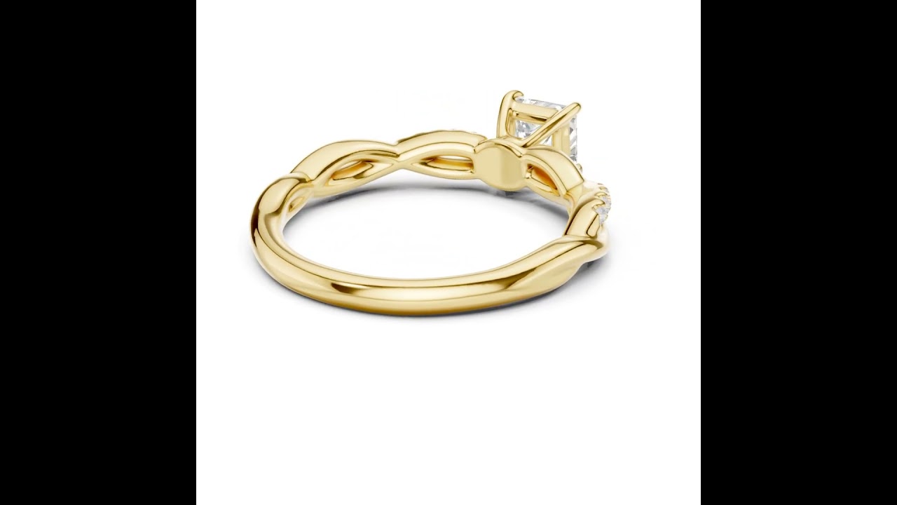 Twisted Vine Princess Cut Diamond Anniversary Ring