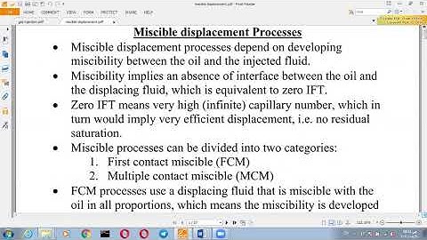 SOR  MISCIBLE PROCESSES  4TH YEAR