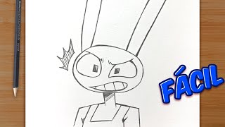 Easy Drawing - How to Draw Angry Jax from the Digital Circus 🤡 Step by Step in Pencil ✏️