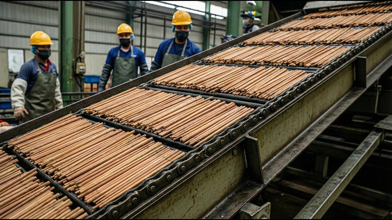 Inside the Mass Production Factory: How Millions of Bamboo Sticks Are Turned Into Chopsticks