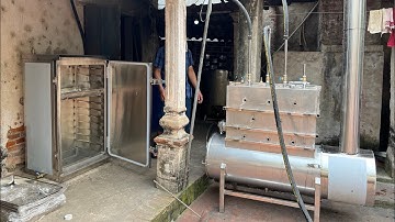 Bộ nồi hơi nấu rượu có lò hơi đun củi riêng siêu hiện đại tiết kiệm củi và sạch sẽ