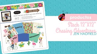 Stack 12x12 Papeles Scrapbooking Project Pad Chasing Adventures de Jen Hadfield