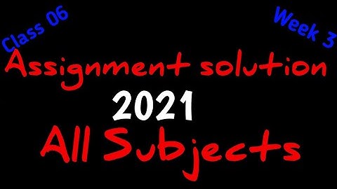 Class 6 assignment solution for 3rd week | All Subjects
