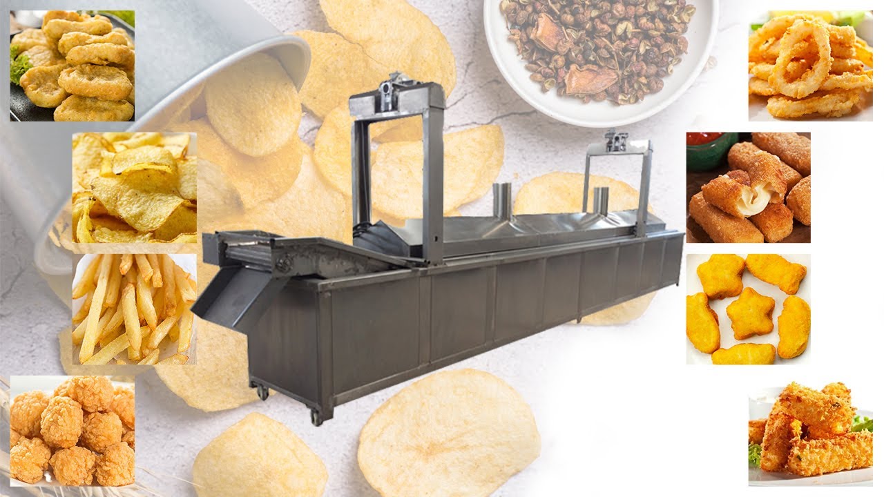 Industrial peanut,potato chips,finger fries,snack frying machine ...