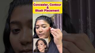 Concealer Contour &amp; Blush Placement hacks 🤫 #shorts #shortsfeed