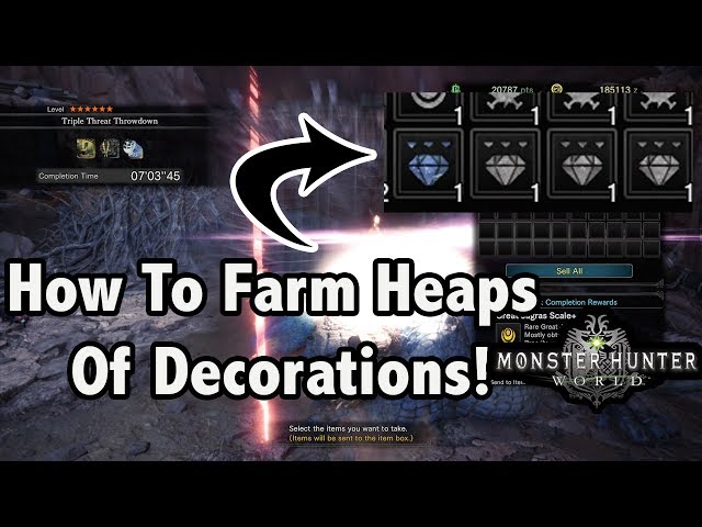 Monster Hunter World -=- The Best Way To FARM Decorations ( Event ...