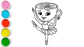 : Cute Ballerina Cappuccina Drawing, Painting and Coloring For Kids and Toddlers_Ballerina Cappuccina 