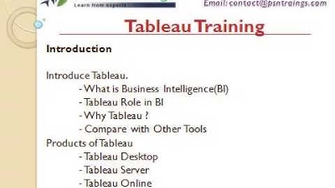 Tableau Training for Beginners PSN Trainings