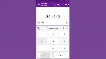 Math Tricks - Training mode - square numbers between 80 and 89 - level 095 (Number Keyboard)